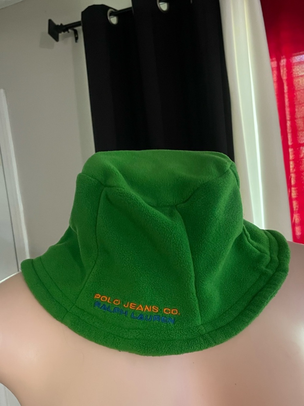 Polo Jeans Co. Ralph Lauren Green Fleece Bucket Hat collector lo head